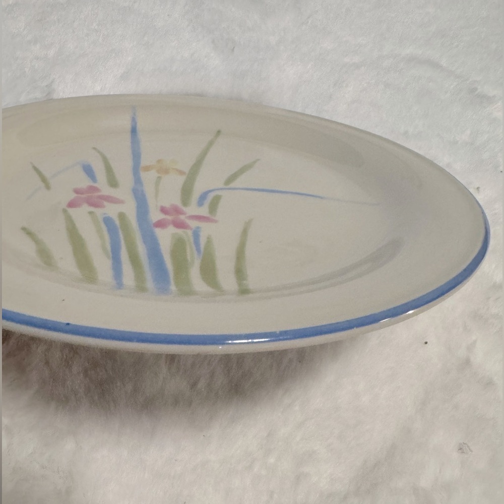 Vintage Iris Dessert Salad Plate "Pastels” by Sango Stoneware Flowers # 8496